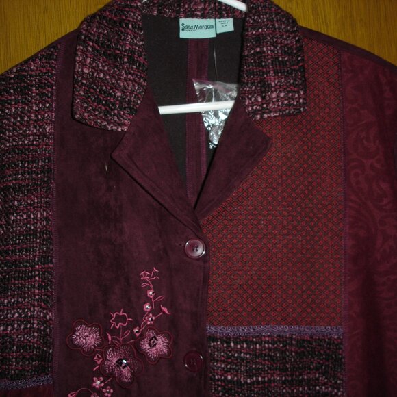 WOMENS SARA MORGAN For HABAND 3 PIECE PANTSUIT SIZE LA BURGANDY - Picture 2 of 16